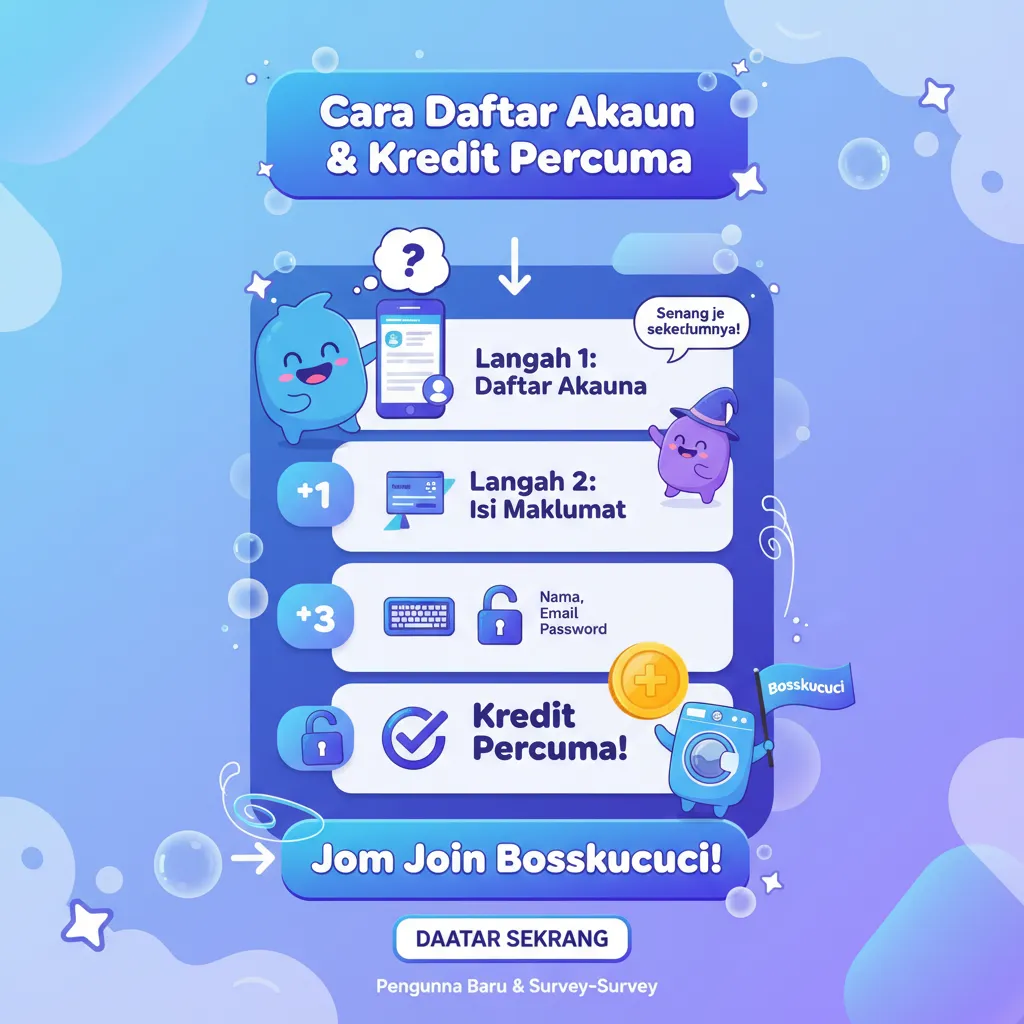 Cara Daftar Akaun Bosskucuci & Kredit Percuma